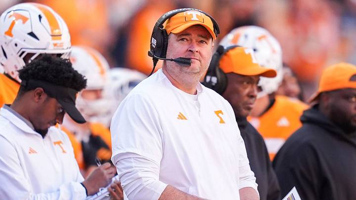 Tennessee coach Josh Heupel during a football game between Tennessee and Alabama at Neyland Stadium in Knoxville, Tenn., on Oct. 17, 2026.