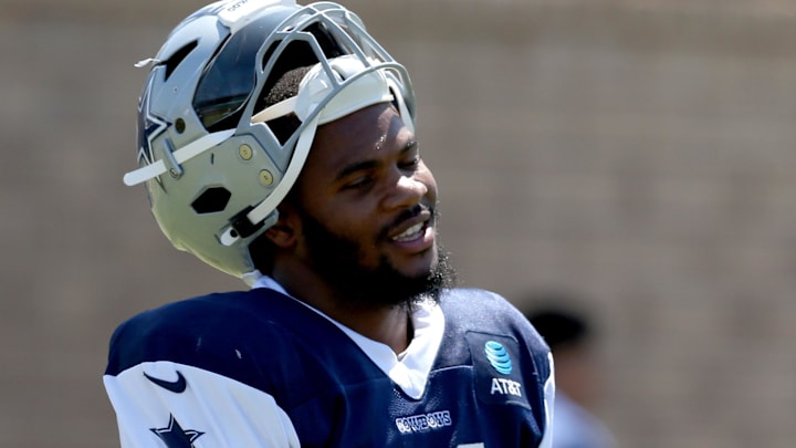 Dallas Cowboys linebacker Micah Parsons during training camp at the River Ridge Playing Fields in Oxnard, California. Dallas Cowboys linebacker Micah Parsons during training camp at the River Ridge Playing Fields in Oxnard, California.