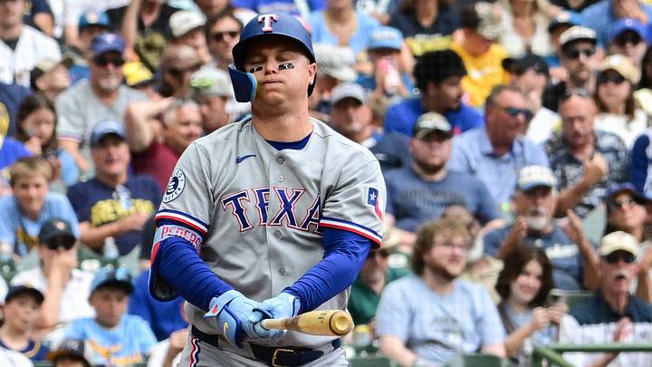 Texas Rangers designated hitter Joc Pederson. Credit: Benny Sieu-Imagn Images