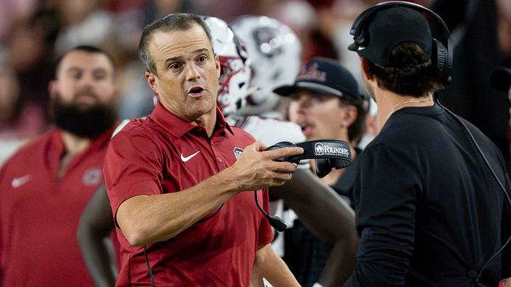 Sep 26, 2026; Tuscaloosa, AL, USA;  South Carolina head coach Shane Beamer coaches his team against Alabama at Saban Field at Bryant Denny Stadium. Mandatory Credit: Gary Cosby Jr.-Tuscaloosa News