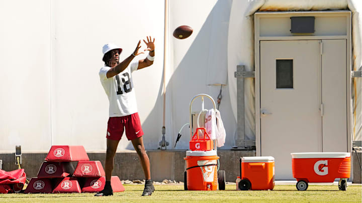 U.S.; Arizona Cardinals wide receiver Marvin Harrison Jr. (18) during rookie mini-camp in Tempe.