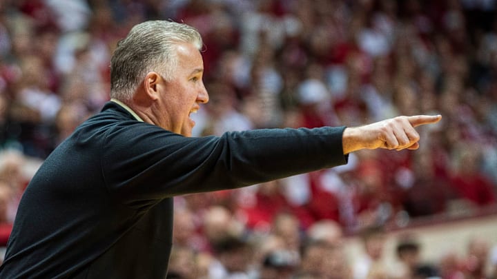 Purdue Head Coach Matt Painter instructs his team during the Indiana versus Purdue game