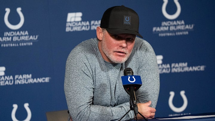Indianapolis Colts General Manager Chris Ballard speaks with media Thursday, Jan. 8, 2026, at the Colts practice facility in Indianapolis. Indianapolis Colts General Manager Chris Ballard speaks with media Thursday, Jan. 8, 2026, at the Colts practice facility in Indianapolis.