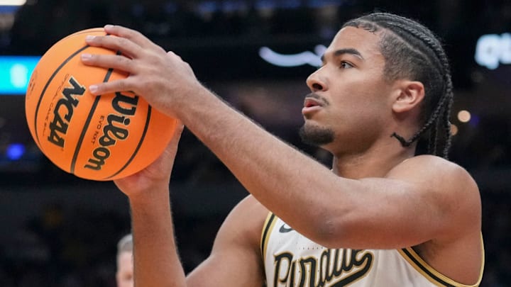 Purdue Boilermakers guard C.J. Cox (0) shoots the ball. Purdue Boilermakers guard C.J. Cox (0) shoots the ball.