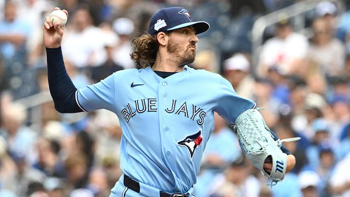 Blue Jays starting pitcher Kevin Gausman (34) delivers a pitch against the Baltimore Orioles in the first inning at Rogers Centre. 