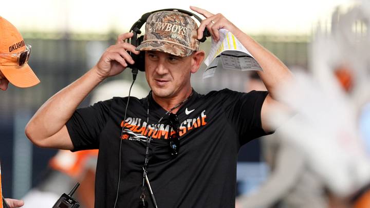 Oklahoma State head football coach Eric Morris. Oklahoma State head football coach Eric Morris.