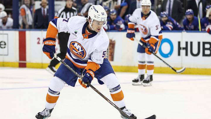 Sep 22, 2026; New York, New York, USA; New York Islanders forward Cole Eiserman (57) controls the puck in the third period against the New York Rangers at Madison Square Garden. Mandatory Credit: Wendell Cruz-Imagn Images Sep 22, 2026; New York, New York, USA; New York Islanders forward Cole Eiserman (57) controls the puck in the third period against the New York Rangers at Madison Square Garden. Mandatory Credit: Wendell Cruz-Imagn Images