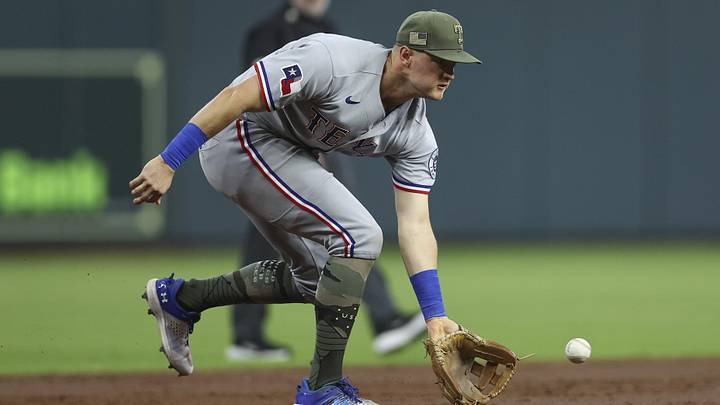 May 15, 2026; Houston, Texas, USA; Texas Rangers third baseman Josh Jung (6) fields a ground ball during the third inning against the Houston Astros at Daikin Park. Mandatory Credit: Troy Taormina-Imagn Images May 15, 2026; Houston, Texas, USA; Texas Rangers third baseman Josh Jung (6) fields a ground ball during the third inning against the Houston Astros at Daikin Park. Mandatory Credit: Troy Taormina-Imagn Images