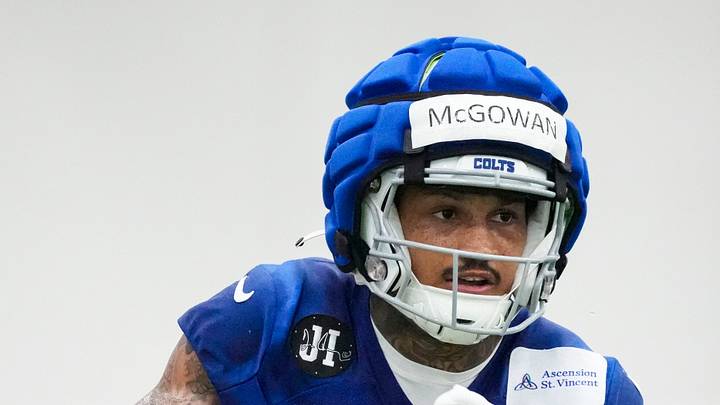 Indianapolis Colts running back Seth McGowan rushes up the field Indianapolis Colts running back Seth McGowan rushes up the field