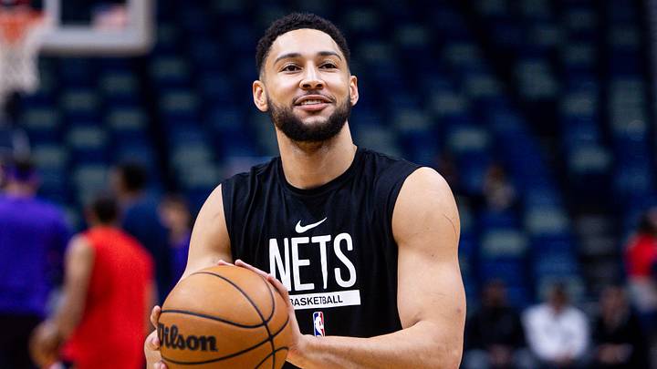 Jan 6, 2023; New Orleans, Louisiana, USA; Brooklyn Nets guard Ben Simmons (10) during warm ups before the game against the New Orleans Pelicans at Smoothie King Center. Mandatory Credit: Stephen Lew-USA TODAY Sports Jan 6, 2023; New Orleans, Louisiana, USA; Brooklyn Nets guard Ben Simmons (10) during warm ups before the game against the New Orleans Pelicans at Smoothie King Center. Mandatory Credit: Stephen Lew-USA TODAY Sports