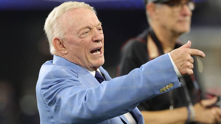 Dallas Cowboys owner Jerry Jones reacts before the game at AT&T Stadium. Mandatory Credit: Kevin Jairaj-Imagn Images Dallas Cowboys owner Jerry Jones reacts before the game at AT&T Stadium. Mandatory Credit: Kevin Jairaj-Imagn Images