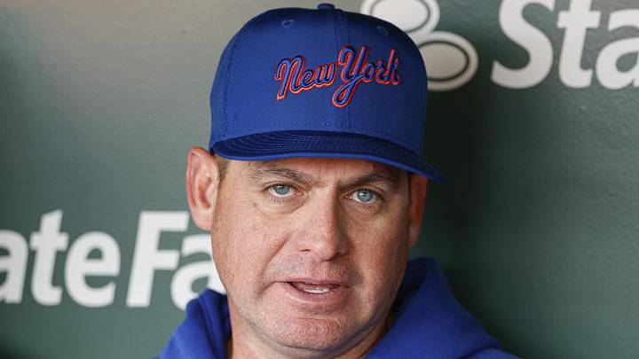 Apr 17, 2026; Chicago, Illinois, USA; New York Mets manager Carlos Mendoza (64) speaks before a baseball game against the Chicago Cubs at Wrigley Field. Mandatory Credit: Kamil Krzaczynski-Imagn Images