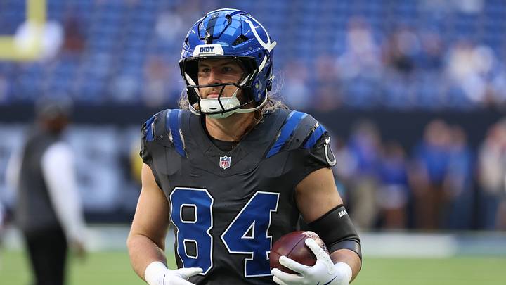 Sep 27, 2026; Indianapolis, Indiana, USA; Indianapolis Colts tight end Tyler Warren (84) practices before the at Lucas Oil Stadium. Mandatory Credit: Trevor Ruszkowski-Imagn Images Sep 27, 2026; Indianapolis, Indiana, USA; Indianapolis Colts tight end Tyler Warren (84) practices before the at Lucas Oil Stadium. Mandatory Credit: Trevor Ruszkowski-Imagn Images