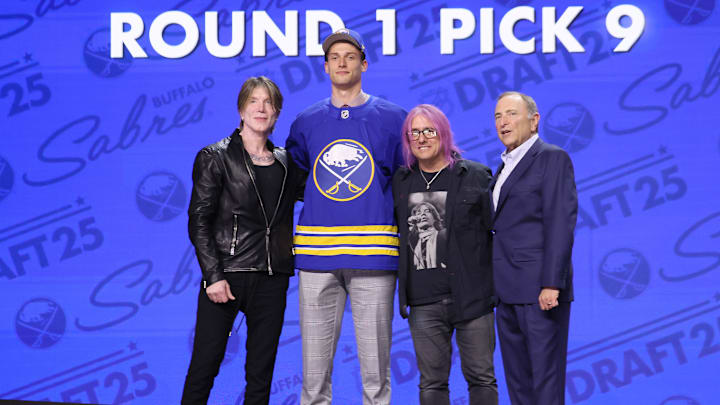 Buffalo Sabres prospect Radim Mrtka at the 2025 NHL Draft