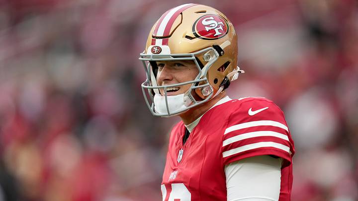 Dec 14, 2025; Santa Clara, California, USA; San Francisco 49ers quarterback Mac Jones (10) warms up prior to the first half against the Tennessee Titans at Levi's Stadium. Mandatory Credit: Cary Edmondson-Imagn Images Dec 14, 2025; Santa Clara, California, USA; San Francisco 49ers quarterback Mac Jones (10) warms up prior to the first half against the Tennessee Titans at Levi's Stadium. Mandatory Credit: Cary Edmondson-Imagn Images