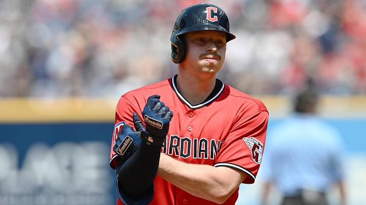 May 17, 2026: Cleveland Guardians first baseman Kyle Manzardo (9) rounds the bases after hitting a home run during the third inning against the Cincinnati Reds at Progressive Field. 
