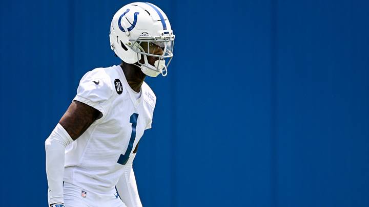 Jun 10, 2026; Indianapolis, IN, USA; Indianapolis Colts cornerback Sauce Gardner (1) looks on during minicamp at Indiana Farm Bureau Football Center. Mandatory Credit: Robert Goddin-Imagn Images Jun 10, 2026; Indianapolis, IN, USA; Indianapolis Colts cornerback Sauce Gardner (1) looks on during minicamp at Indiana Farm Bureau Football Center. Mandatory Credit: Robert Goddin-Imagn Images