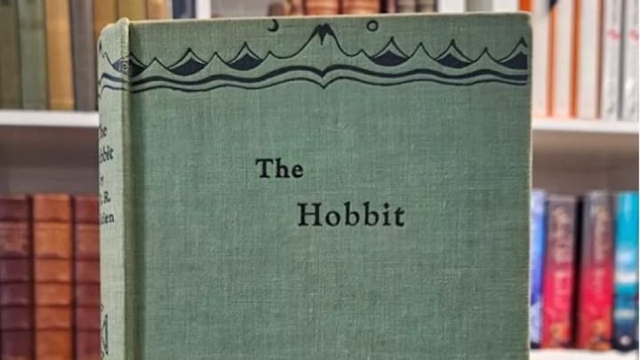 A rare first edition of Tolkien’s “The Hobbit” sold for $57,000. A rare first edition of Tolkien’s “The Hobbit” sold for $57,000.
