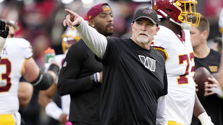 Oct 19, 2026; Santa Clara, California, USA; Washington Commanders head coach Dan Quinn gestures before the game against the San Francisco 49ers at Levi's Stadium. Mandatory Credit: Kyle Terada Oct 19, 2026; Santa Clara, California, USA; Washington Commanders head coach Dan Quinn gestures before the game against the San Francisco 49ers at Levi's Stadium. Mandatory Credit: Kyle Terada
