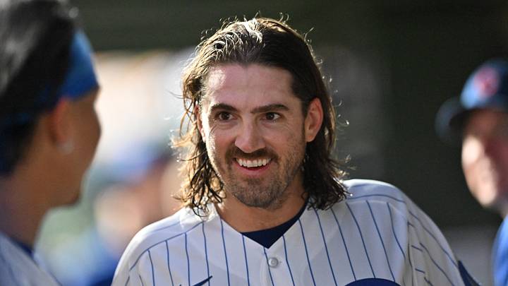 Sep 23, 2026; Chicago, Illinois, USA; Chicago Cubs pitcher Kevin Gausman (12) smiles in the dugout against the Miami Marlins during the first inning at Wrigley Field. Mandatory Credit: Patrick Gorski-Imagn Images Sep 23, 2026; Chicago, Illinois, USA; Chicago Cubs pitcher Kevin Gausman (12) smiles in the dugout against the Miami Marlins during the first inning at Wrigley Field. Mandatory Credit: Patrick Gorski-Imagn Images