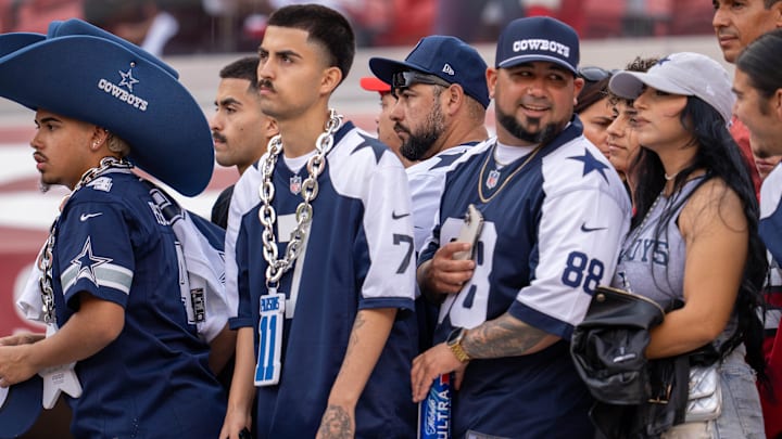 Dallas Cowboys fans are waiting for the team to come out of the tunnel before the start of the game against the San Francisco 49ers  at Levi's Stadium.