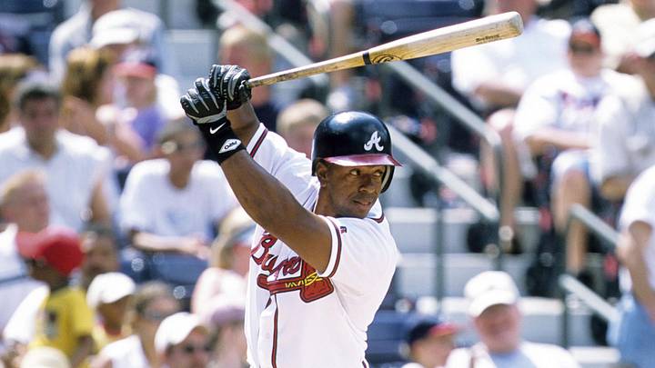 2002, Atlanta, GA, USA; FILE PHOTO; Atlanta Braves infielder Julio Franco in action at the plate at Turner Field during the 2002 season. Mandatory Credit: RVR Photos-Imagn Images