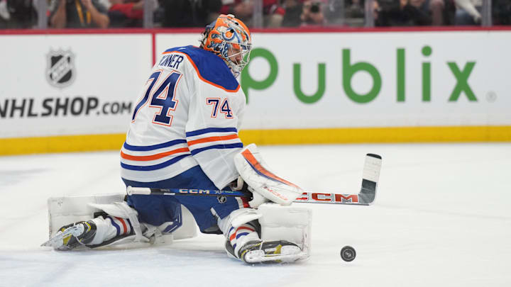 Edmonton Oilers goaltender Stuart Skinner