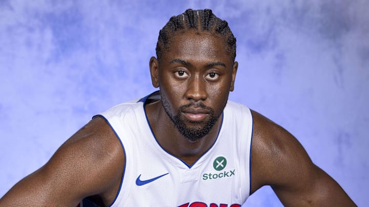 Sep 29, 2025; Detroit, MI, USA; Detroit Pistons guard Caris LeVert (8) poses for his official head shot for the 2025-26 season at the Detroit Pistons Performance Center. Mandatory Credit: David Reginek-Imagn Images Sep 29, 2025; Detroit, MI, USA; Detroit Pistons guard Caris LeVert (8) poses for his official head shot for the 2025-26 season at the Detroit Pistons Performance Center. Mandatory Credit: David Reginek-Imagn Images