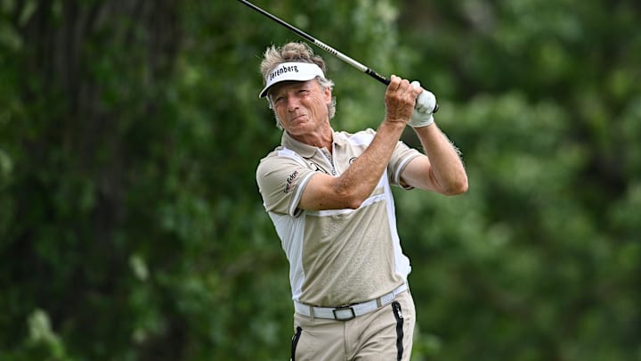 Bernhard Langer teeing off at the Principal Charity Classic