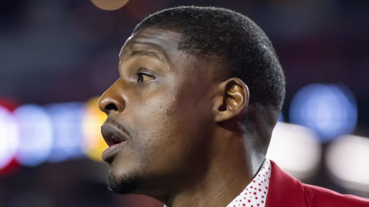 Dec 25, 2022; Glendale, Arizona, USA; Arizona Cardinals director of pro scouting Adrian Wilson prior to the game against theTampa Bay Buccaneers at State Farm Stadium. Mandatory Credit: Mark J. Rebilas-USA TODAY Sports