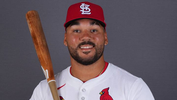 Feb 20, 2025; Jupiter, FL, USA; St. Louis Cardinals catcher Leonardo Bernal (96) poses for a photo during media day at Clover Park. Mandatory Credit: Jim Rassol-Imagn Images Feb 20, 2025; Jupiter, FL, USA; St. Louis Cardinals catcher Leonardo Bernal (96) poses for a photo during media day at Clover Park. Mandatory Credit: Jim Rassol-Imagn Images