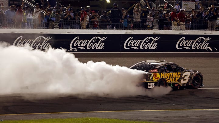 Aug 11, 2024; Richmond, Virginia, USA; NASCAR Cup Series driver Austin Dillion (3) celebrates winning the Cook Out 400 at Richmond Raceway. Photo Credit Aug 11, 2024; Richmond, Virginia, USA; NASCAR Cup Series driver Austin Dillion (3) celebrates winning the Cook Out 400 at Richmond Raceway. Photo Credit