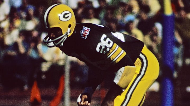 Oct 19, 1969; Los Angeles, CA, USA; FILE PHOTO; Green Bay Packers defensive back Herb Adderley (26) against the Los Angeles Rams at the Memorial Coliseum. Mandatory Credit: David Boss-Imagn Images Oct 19, 1969; Los Angeles, CA, USA; FILE PHOTO; Green Bay Packers defensive back Herb Adderley (26) against the Los Angeles Rams at the Memorial Coliseum. Mandatory Credit: David Boss-Imagn Images