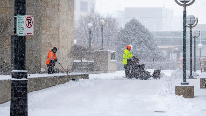 Winter storm hits Milwaukee leading to a canceled NBA game.