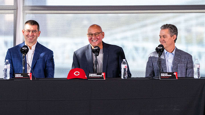Cincinnati Reds Terry Francona, Nick Krall, Brad Meador