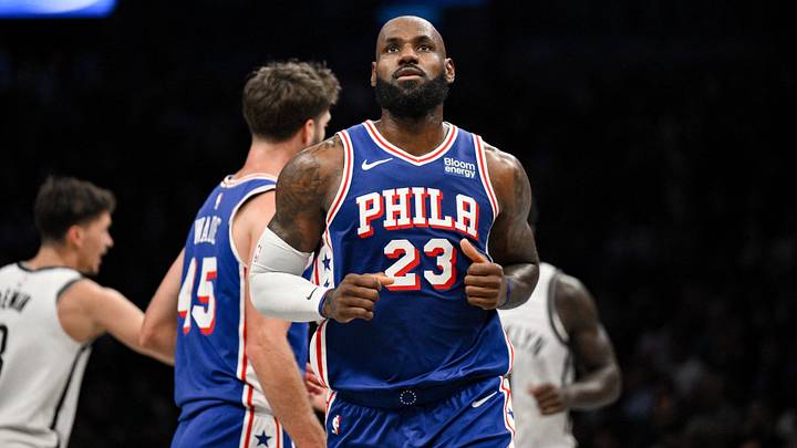 Oct 8, 2026; Brooklyn, New York, USA; Philadelphia 76ers forward Lebron James (23) during the first half against the Brooklyn Nets at Barclays Center. Mandatory Credit: John Jones-Imagn Images Oct 8, 2026; Brooklyn, New York, USA; Philadelphia 76ers forward Lebron James (23) during the first half against the Brooklyn Nets at Barclays Center. Mandatory Credit: John Jones-Imagn Images