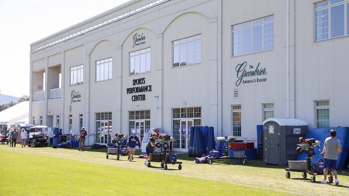 The New York Giants hold training camp at The Greenbrier Resort Sports Performance Center. The New York Giants hold training camp at The Greenbrier Resort Sports Performance Center.