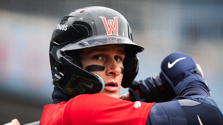 Red Sox top prospect Roman Anthony gets ready for an at-bat during a WooSox game on April 13, 2025 at Polar Park.