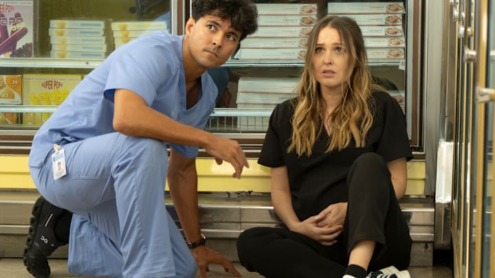 GREYÕS ANATOMY - ÒDrop It Like ItÕs HotÓ - In the midst of a deadly heat wave, the team at Grey Sloan struggles to keep up with an overwhelming amount of patients. Amelia and Winston face a challenging surgery, while Jo and Lucas run an errand for the hospital that takes an unexpected turn. THURSDAY, NOV. 21 (10:00-11:00 p.m. EST) on ABC. (Disney/Tina Thorpe) 
NIKO TERHO, CAMILLA LUDDINGTON