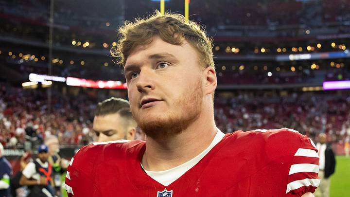 Dec 17, 2023; Glendale, Arizona, USA; San Francisco 49ers offensive lineman Ben Bartch (78) against the Arizona Cardinals at State Farm Stadium. Mandatory Credit: Mark J. Rebilas-USA TODAY Sports