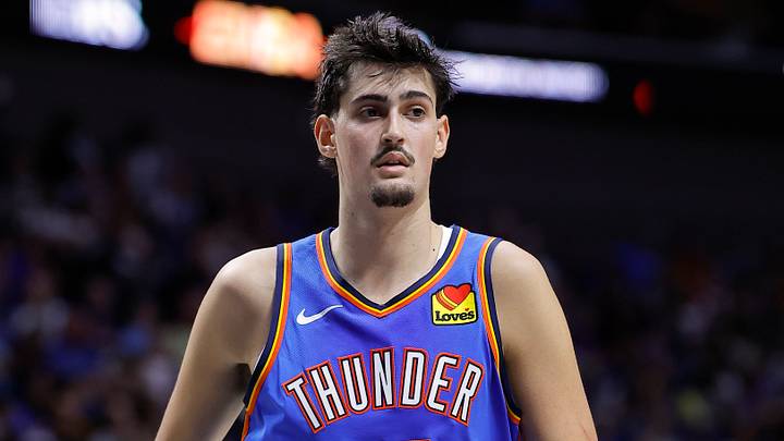Oct 6, 2026; Tulsa, Oklahoma, USA; Oklahoma City Thunder center Aday Mara (15) stands during the first half of a preseason game against the New Orleans Pelicans at BOK Center. Mandatory Credit: Alonzo Adams-Imagn Images