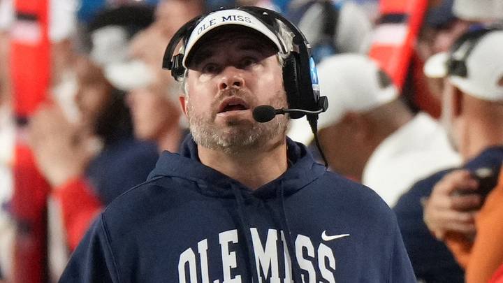 Oct 24, 2026; Austin, Texas, USA;  Mississippi Rebels head coach Pete Golding looks up during the first half against the Texas Longhorns at Darrell K Royal-Texas Memorial Stadium.  Mandatory Credit: Scott Wachter-Imagn Images