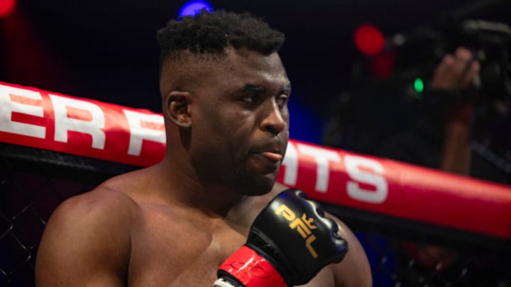 Francis Ngannou steps inside the PFL cage for a title fight against Renan Ferreira.