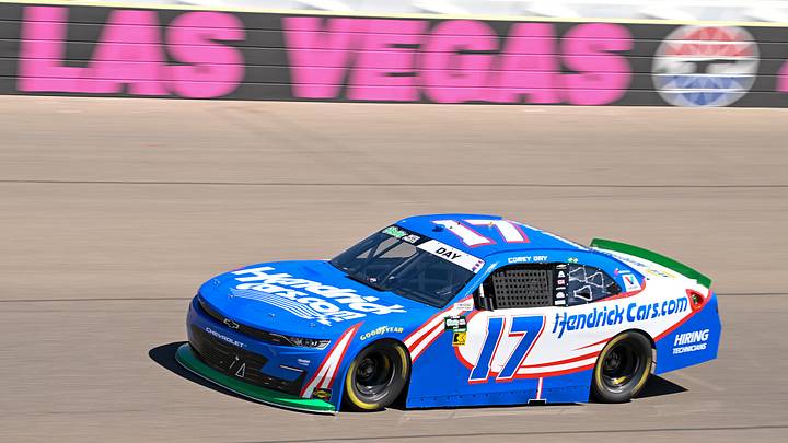 Corey Day rocketed to the pole position for Saturday's NASCAR O'Reilly Auto Parts Series Focused Health 302 at Las Vegas. Corey Day rocketed to the pole position for Saturday's NASCAR O'Reilly Auto Parts Series Focused Health 302 at Las Vegas.