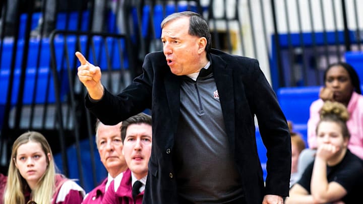 Waterloo West head coach Dr. Anthony Pappas reacts during a Class 5A high school girls basketball game against Cedar Rapids Washington, Tuesday, Jan. 10, 2023, at Washington High School in Cedar Rapids, Iowa.

230110 Waterloo W Cr Wash G 005 Jpg