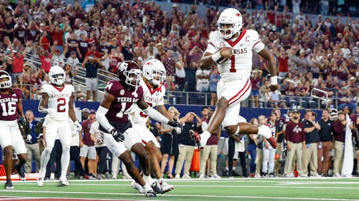 Arkansas Razorbacks quarterback KJ Jefferson.