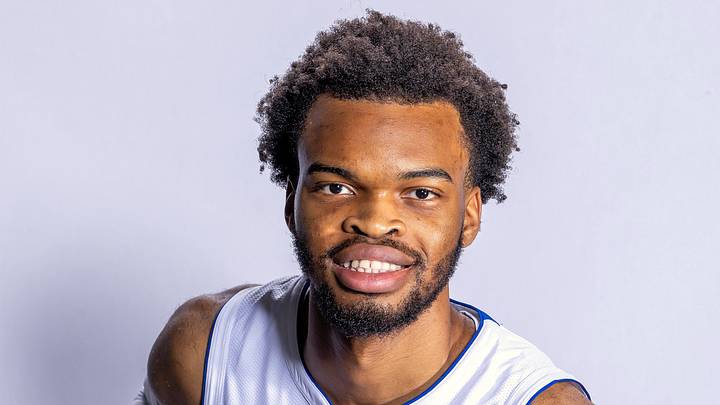 Sep 28, 2026; Detroit, MI, USA; Detroit Pistons rookie guard Ebuka Okorie (23) poses for pictures during the Detroit Pistons Media Day at Little Caesars Arena. Mandatory Credit: David Reginek-Imagn Images Sep 28, 2026; Detroit, MI, USA; Detroit Pistons rookie guard Ebuka Okorie (23) poses for pictures during the Detroit Pistons Media Day at Little Caesars Arena. Mandatory Credit: David Reginek-Imagn Images