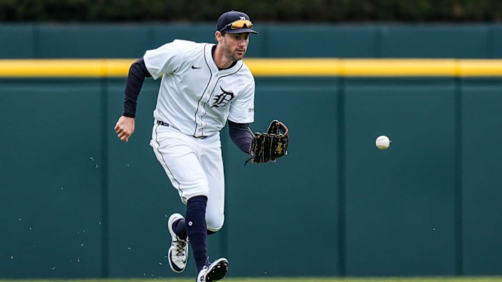 Detroit Tigers center fielder Ryan Kreidler (32) catches a fly out against New York Yankees during the fifth inning
at Comerica Park in Detroit on Wednesday, April 9, 2025. Detroit Tigers center fielder Ryan Kreidler (32) catches a fly out against New York Yankees during the fifth inning
at Comerica Park in Detroit on Wednesday, April 9, 2025.