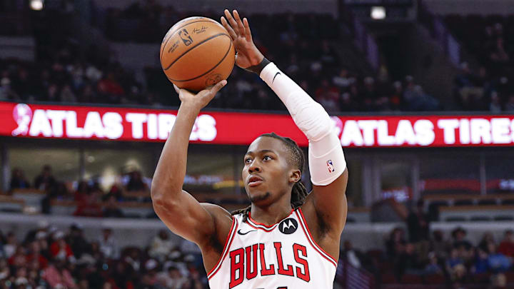 Jan 10, 2026; Chicago, Illinois, USA; Chicago Bulls guard Ayo Dosunmu (11) shoots a free throw against the Dallas Mavericks during the first half at United Center. Mandatory Credit: Kamil Krzaczynski-Imagn Images Jan 10, 2026; Chicago, Illinois, USA; Chicago Bulls guard Ayo Dosunmu (11) shoots a free throw against the Dallas Mavericks during the first half at United Center. Mandatory Credit: Kamil Krzaczynski-Imagn Images