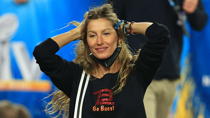 Gisele Bündchen acompañando a Tom Brady en el último Super Bowl que ganó el quarterback, antes de retirarse